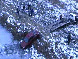 В Оренбуржье автомобиль утонул в озере