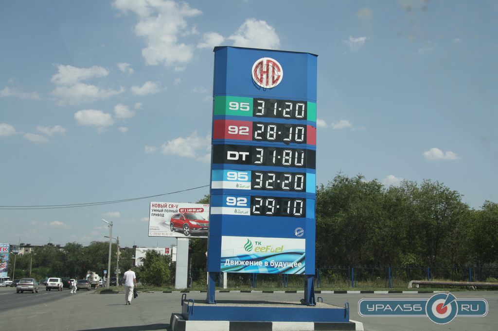Орск, цены на бензин