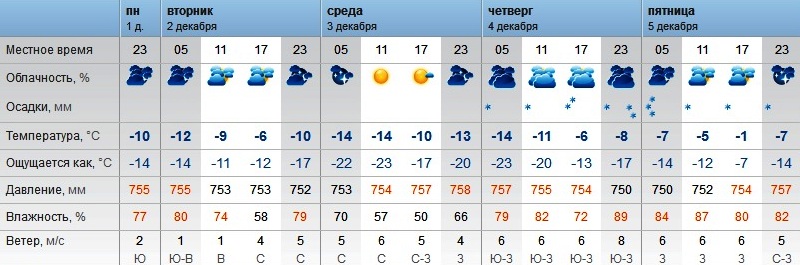 Погода в Оренбурге 