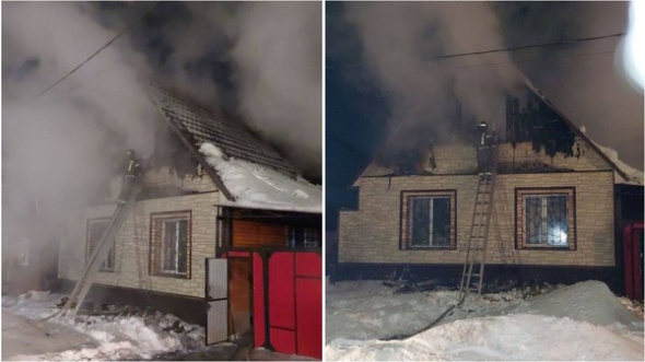 Сильный пожар на улице Лукиана Попова в Оренбурге ликвидировали