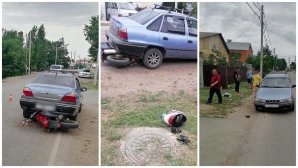 12-летний мотоциклист в Оренбургском районе врезался в припаркованный автомобиль