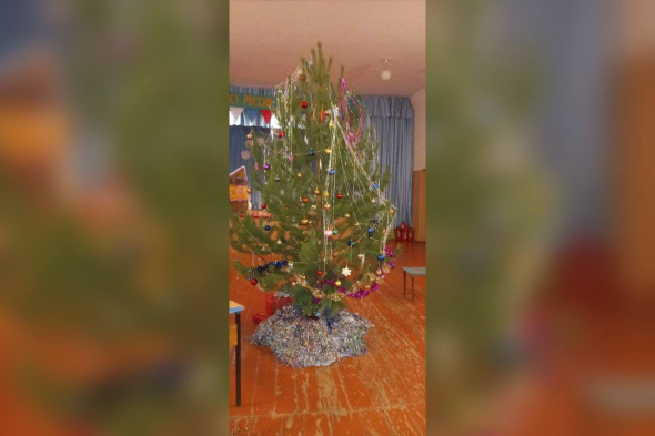 В селе Репино Оренбургского района лысую елку заменили на пышную и украсили к Новому году