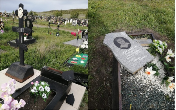 13 надгробий на кладбище Медногорска испортили 11, 12 и 15-летние подростки