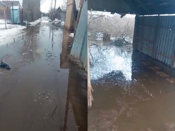 В СНТ «Карачи» Оренбурга талые воды подтопили две улицы и зашли в дома (видео)