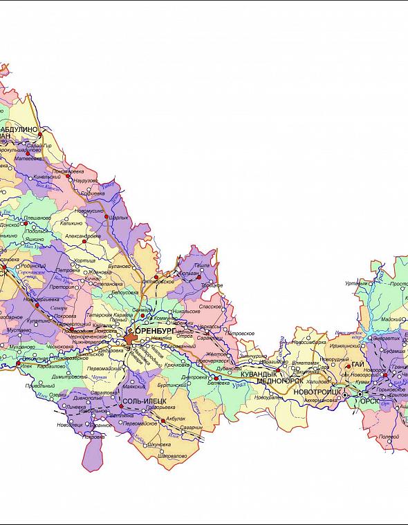 Оренбургская область карта районов - 93 фото